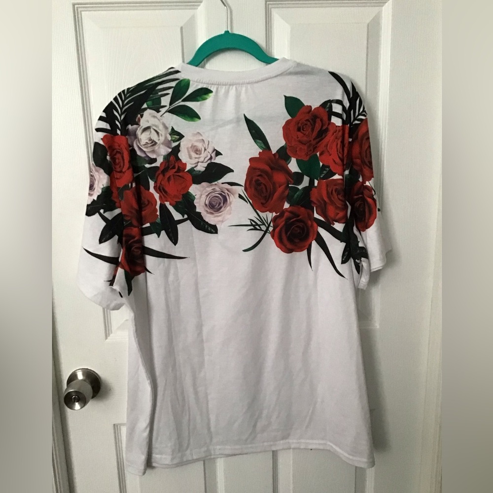 Source Unknown White Floral Short Sleeve Tee - Picture 2 of 2